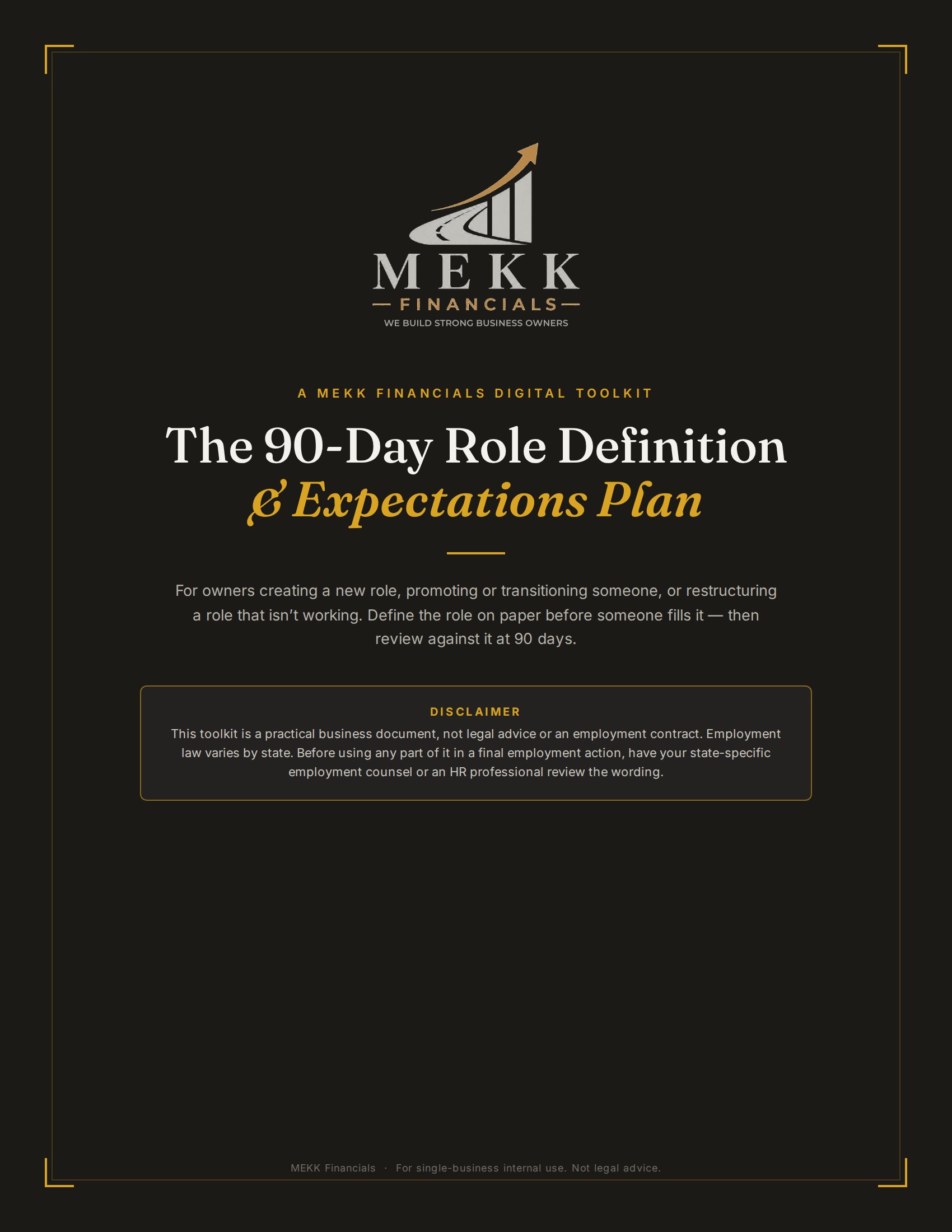 Cover of The 90-Day Role Definition & Expectations Plan